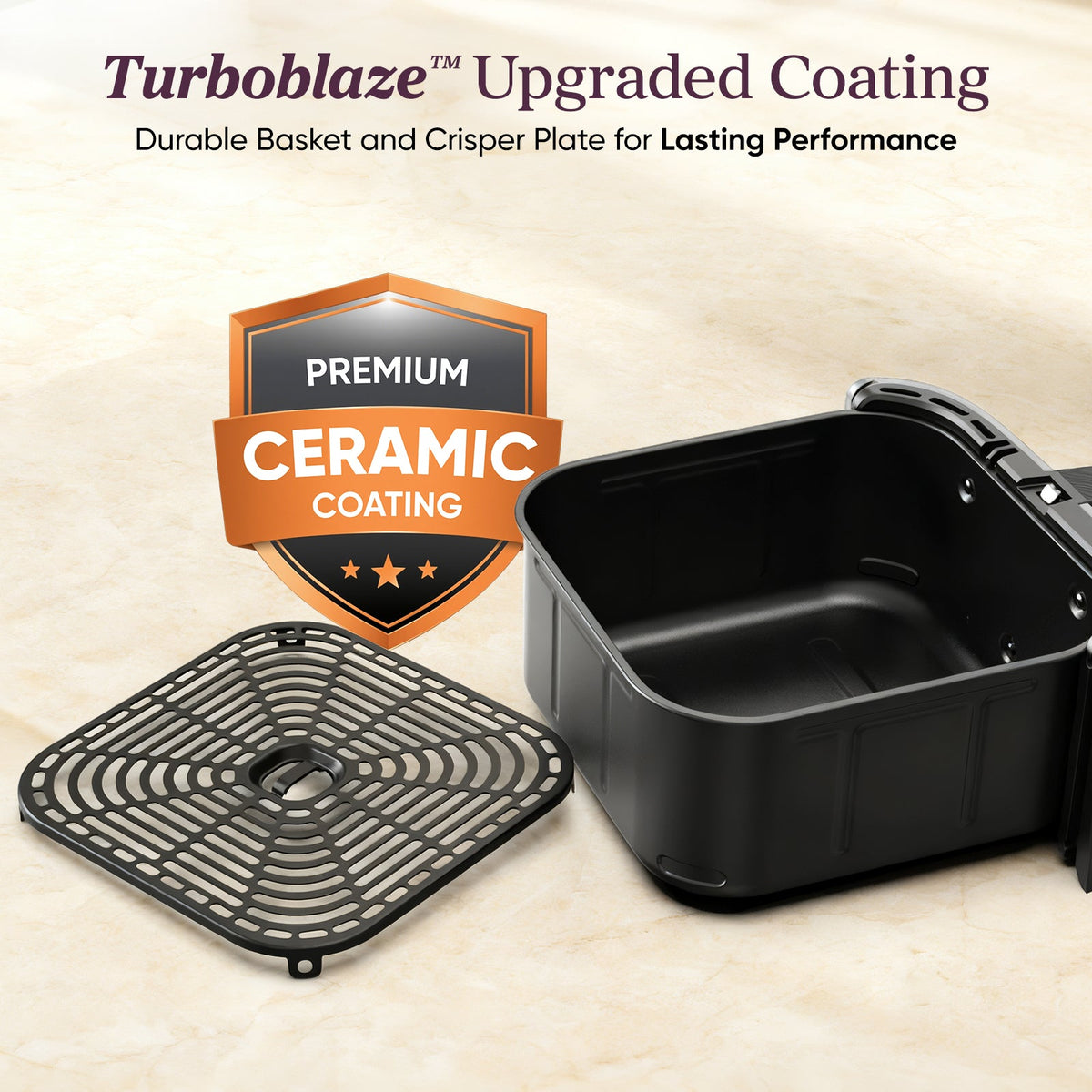 TurboBlaze™ 6.0-Quart Air Fryer - Light Gray