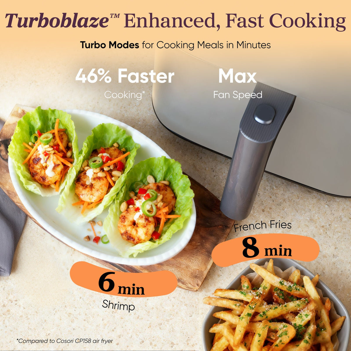 TurboBlaze™ 6.0-Quart Air Fryer - Light Gray