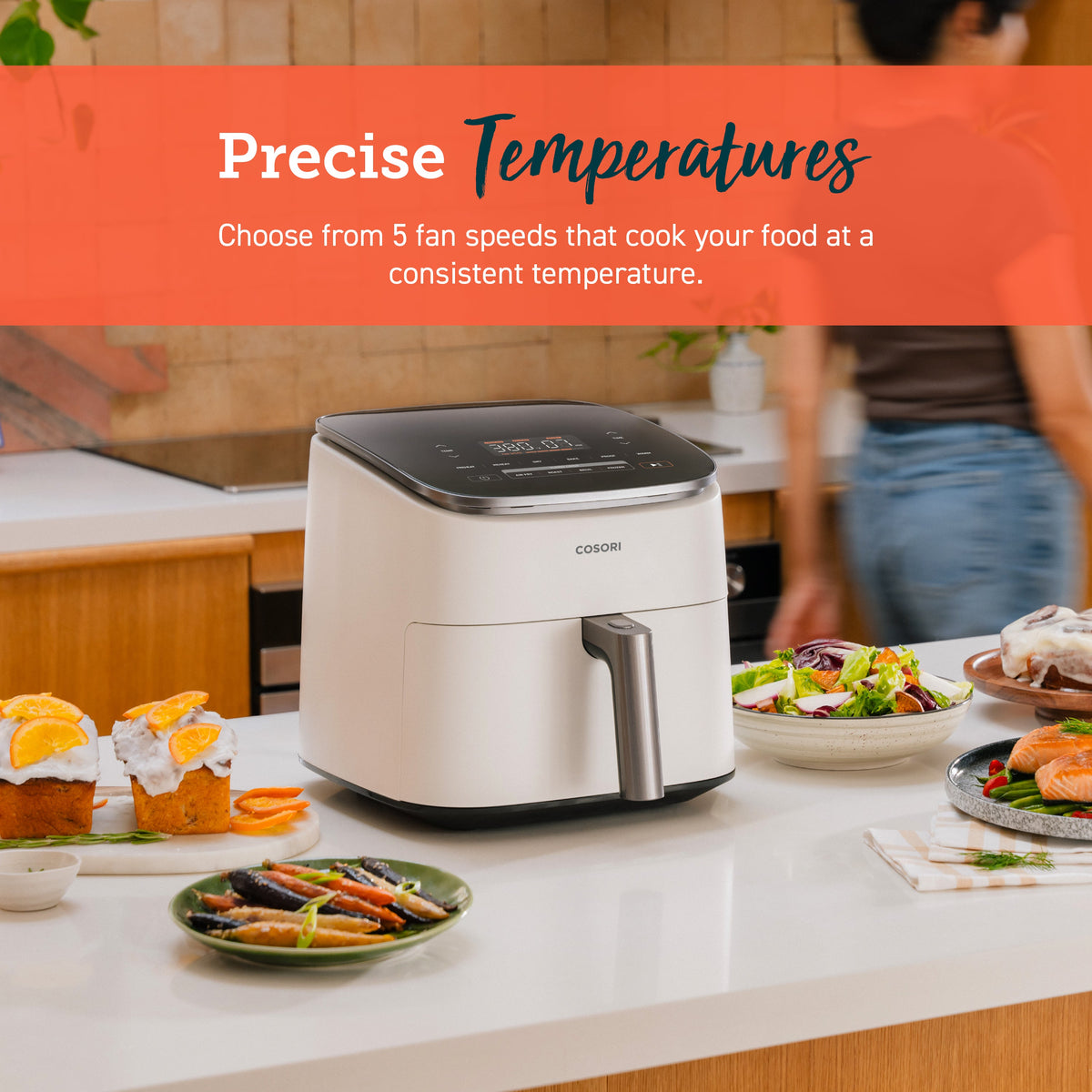 TurboBlaze™ 6.0-Quart Smart Air Fryer - Cream