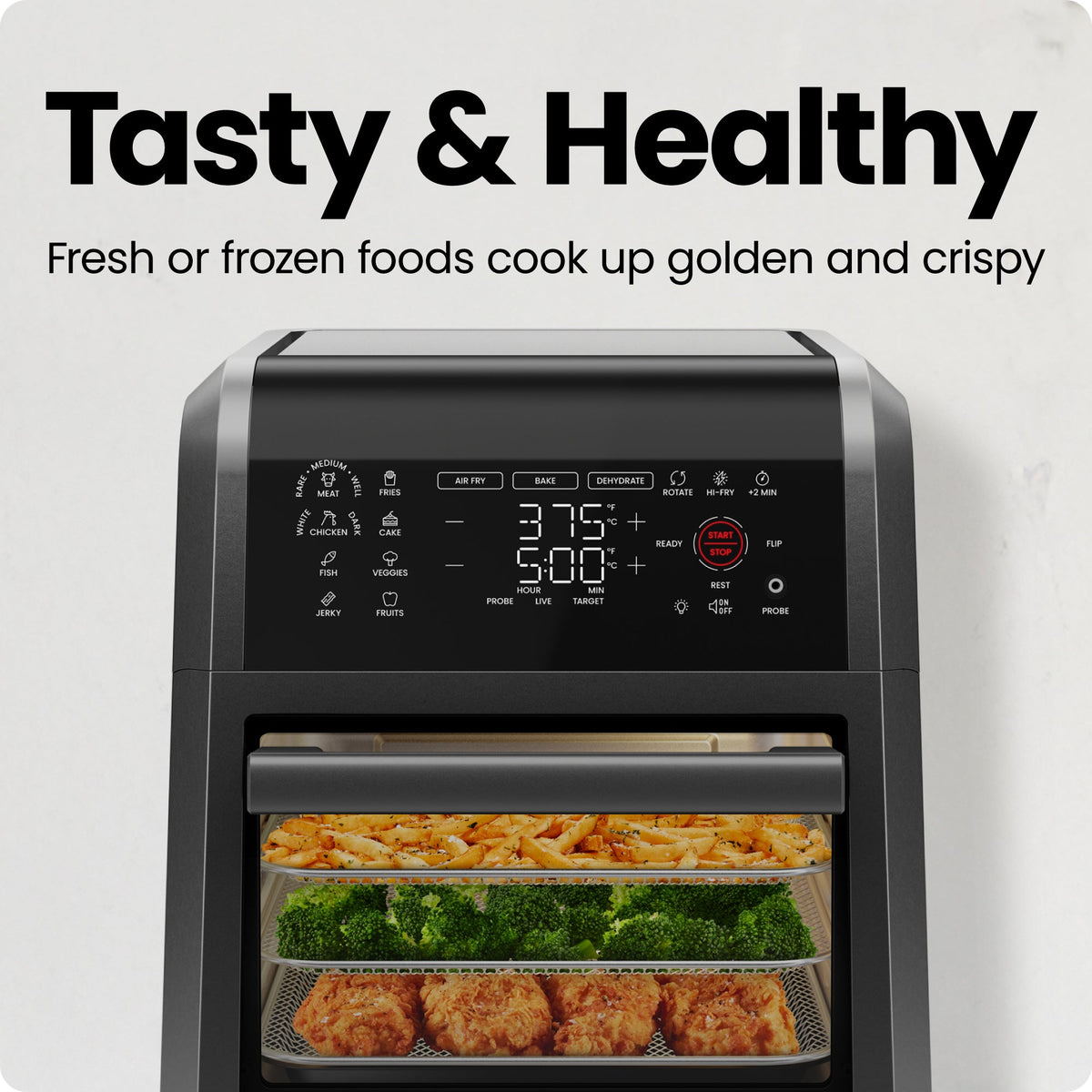 Multifunctional Digital Air Fryer w/ Integrated Smart Thermometer - 12 Quart