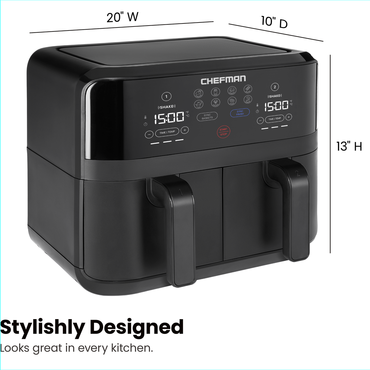 Double-Basket Air Fryer - 9 Quart