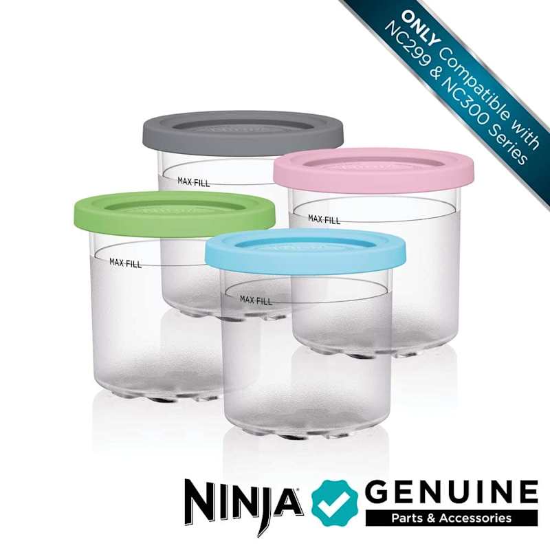 Ninja® CREAMi® Pints 4 Pack, Compatible with NC299AMZ, NC300s & NC350s Series CREAMi® Ice Cream Makers