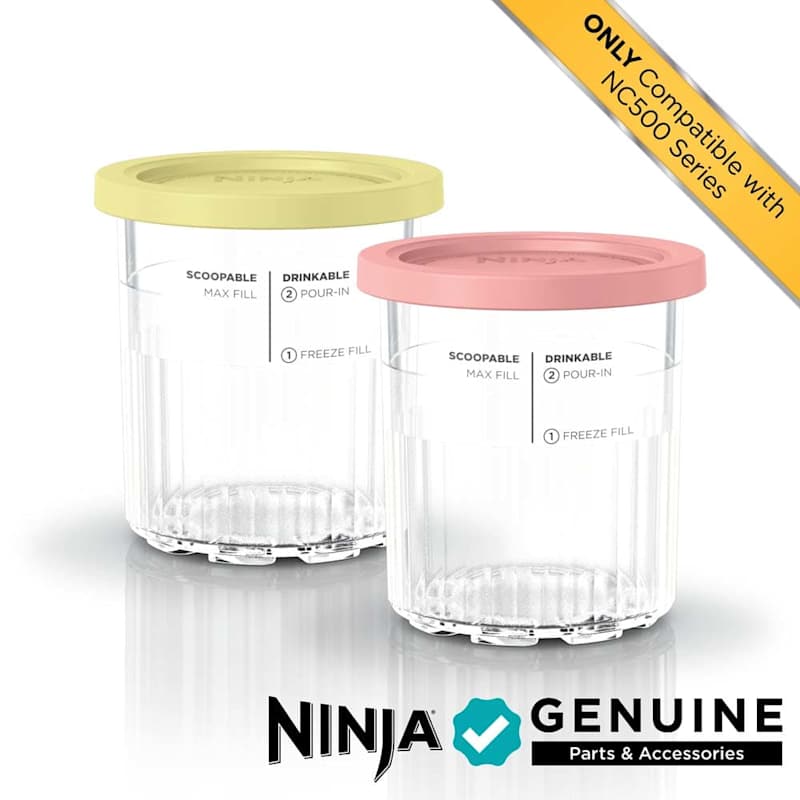 Ninja® CREAMi® XL tubs 2 Pack, Compatible with NC500/NC600 Series CREAMi® Ice Cream Makers